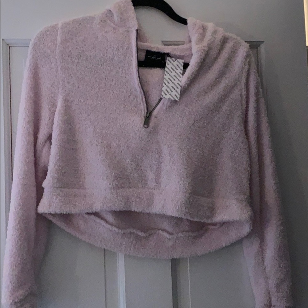 Cropped pink urban outfitters sweatshirt